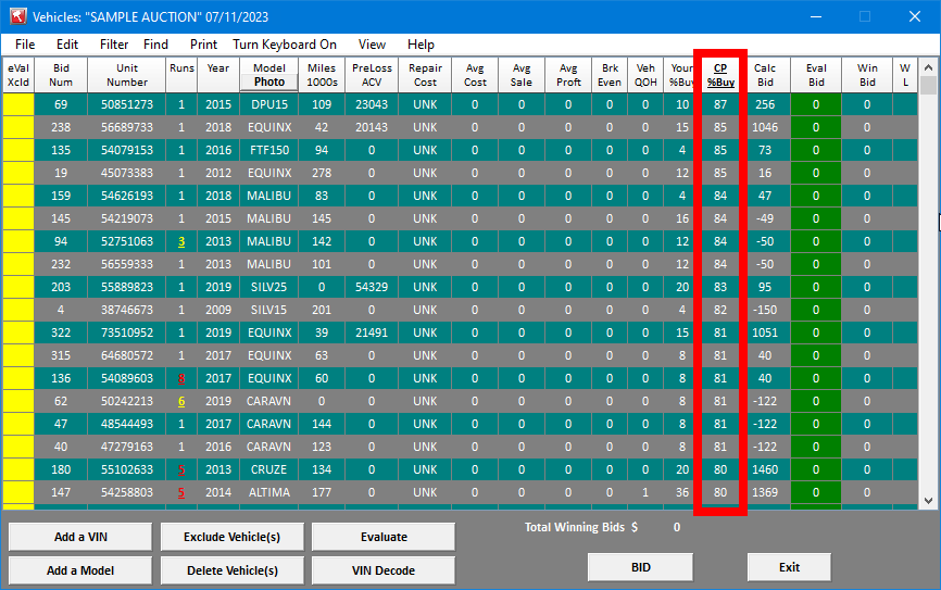 Screenshot - CP% BUY Column